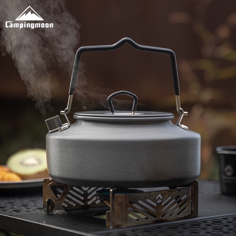 Campingmoon S800 ขนาดเล็กอลูมิเนียมอัลลอยด์ตั้งแคมป์ชากาต้มน้ําแบบพกพากลางแจ้งปีนเขาเครื่องครัวหม้อกาแฟอุปกรณ์ตั้งแคมป์