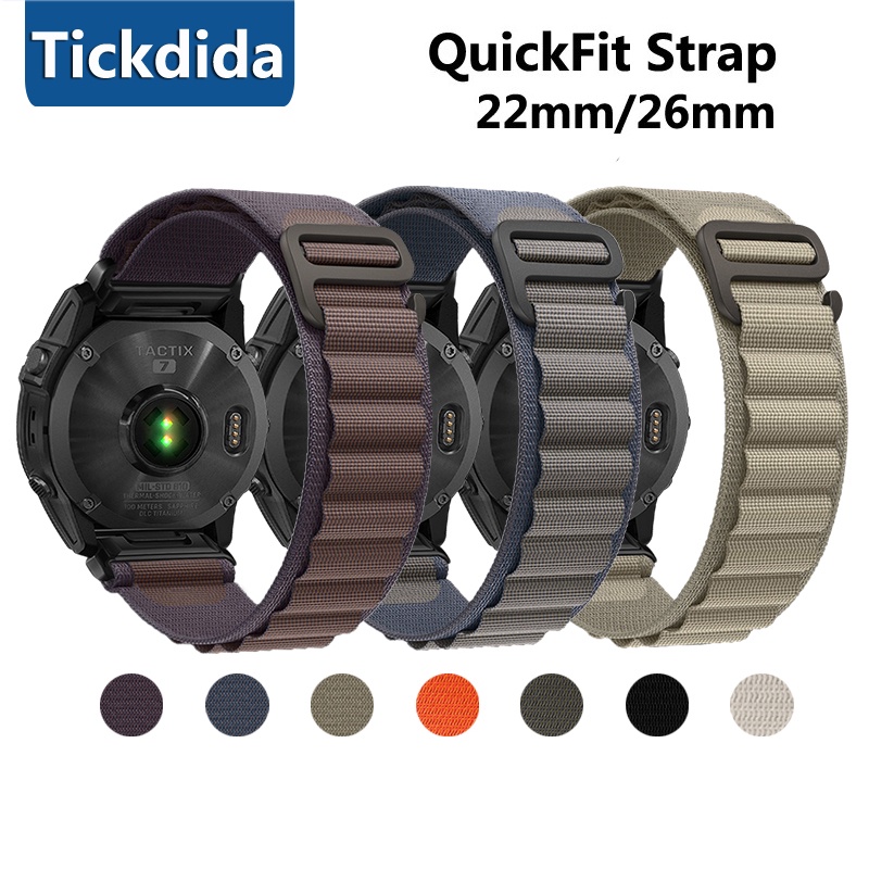 สายนาฬิกาข้อมือไนล่อน 22 มม. 26 มม. สําหรับ Garmin Fenix 7X 7 Pro Fenix 6X 6 5X 5Plus Tactix 7 Forerunner 965 955 Enduro 2