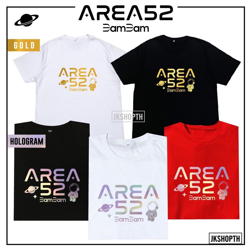 🪐เสื้อ BAMBAM [AREA52] Hologram💿 Gold🏅 BW🐼S-5XL