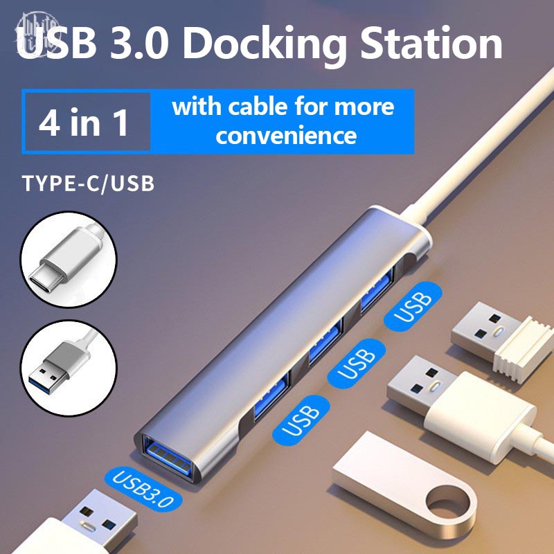 Wl| อะแดปเตอร์ฮับ USB C 3.0 Type C 3.1 4 พอร์ต OTG สําหรับคอมพิวเตอร์ PC ใหม่