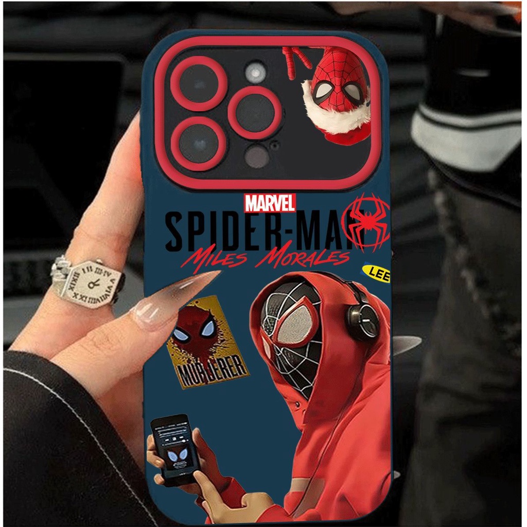 เคสโทรศัพท์มือถือ ซิลิโคน ลายสไปเดอร์แมน สําหรับ iPhone 7 8 SE2 SE3 7 Plus 8 Plus X XS XR XS Max 11 12 13 14 15 Pro Max Plus