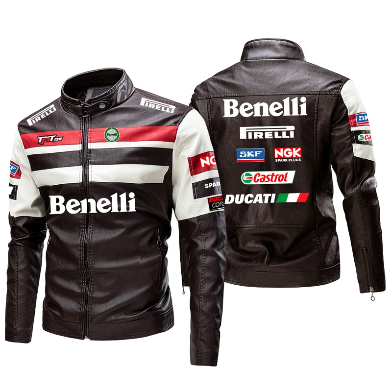 ใหม่ล่าสุด เสื้อแจ็กเก็ตหนัง แขนยาว กันฝน ลายโลโก้ Benelli Ducati TNT600 BN302S สําหรับผู้ชาย