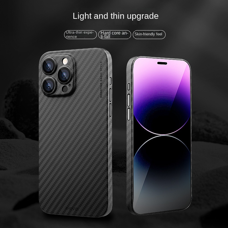 X-level NanoFiber Carbon Fibre Texture Case สําหรับ iPhone 15 Pro Max 14 Plus 14 13 12 Pro Luxury Full Protection ฝาหลัง
