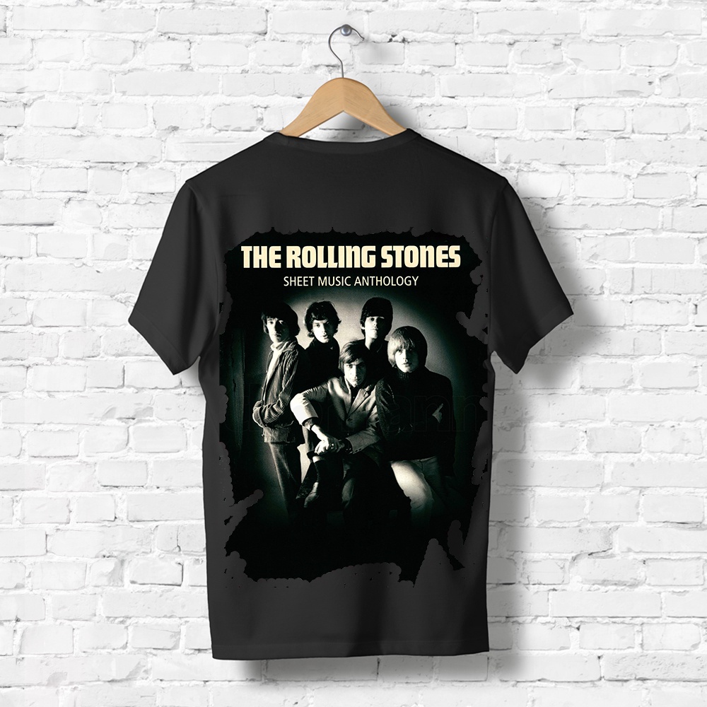 เสื้อยืด ผ้าฝ้าย ทรงหลวม ลาย The Rolling Stones สไตล์วินเทจ ขนาดใหญ่ สําหรับผู้ชาย