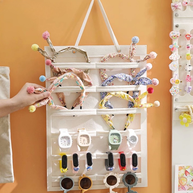 COD ที่แขวน ติดผนัง โบว์แขวนผม ที่แขวนจัดเก็บกิ๊บติดผม กระเป๋าเครื่องประดับ ขนาดใหญ่ ประหยัดพื้นที่ - รูปที่ 2