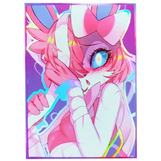 Pokémon Card Sleeves PTCG Card Protectors สําหรับปกป้องการ์ด Fairy Eevee Sylveon Jolteon Glaceon Sparkling Design ขนาด 66X91 มม.