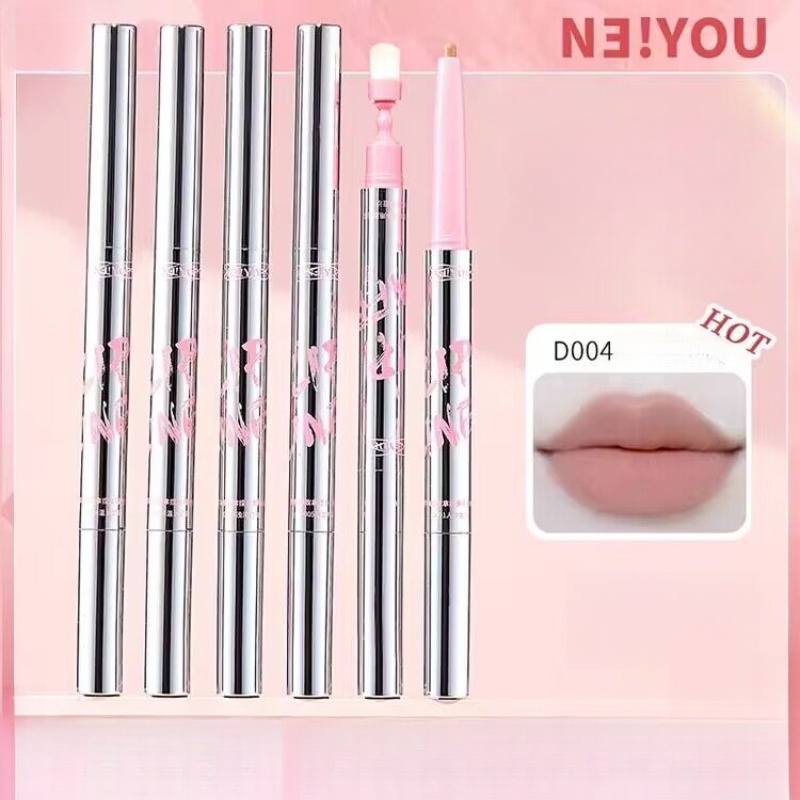 [ ใหม ่ ] NEIYOU Lip Liner Outline Lips กันน ้ ําและติดทนนาน Nude Lip Brush Double-Ended Lip Liner