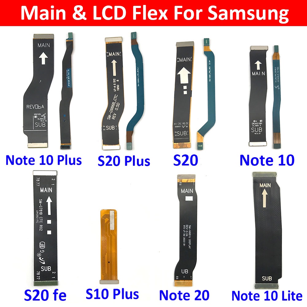 เมนบอร์ดหน้าจอ LCD สายเคเบิลอ่อน สําหรับ Samsung Note 10 Lite Note 20 S10 Plus Note10 Plus S20 Fe S21 S21 Plus S21 Ultra
