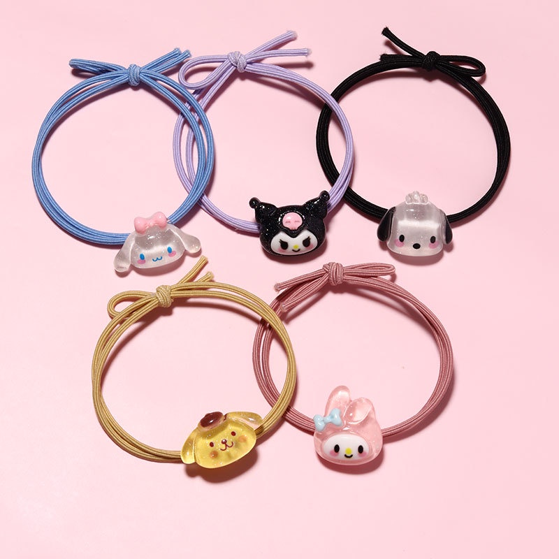ยางรัดผม แบบใส ลายการ์ตูน Melody Cinnamon Dog Pacha น่ารัก สําหรับนักเรียน