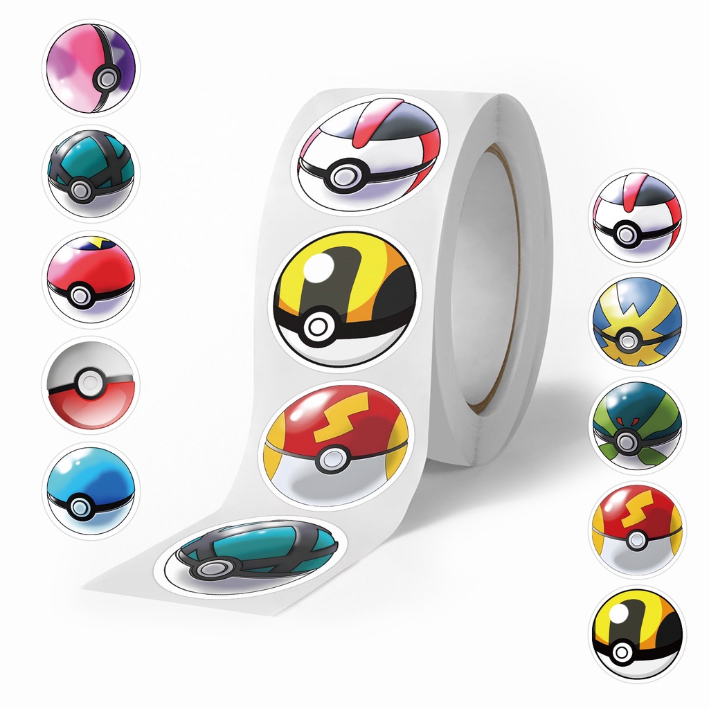 ม้วนเทปสติกเกอร์โปเกม่อน 10 ภาพ 500 ชิ้น