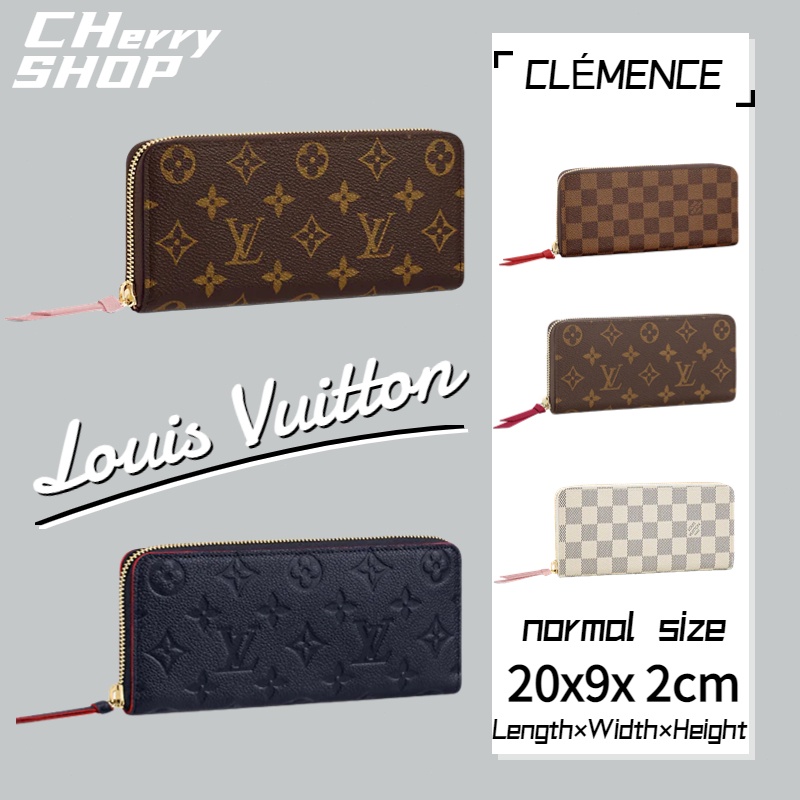 หลุยส์วิตตองLOUIS VUITTON Clemence Wallet กระเป๋าสตางค์ใบยาว/ซิป LV BAG/ แบรนด์ใหม่และเป็นของแท้