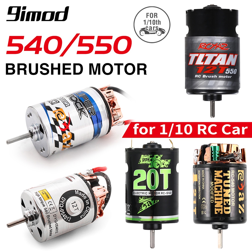 มอเตอร์แปรงถ่าน 9IMOD 540 550 สําหรับรถบังคับ 1/10 Axial SCX10 AXI03007 JL90046 TRX4 TRX6 Redcat Gen8 Tamiya HSP HPI Wltoys Kyosho