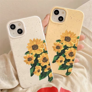 For iPhone 14 11 Pro Max 13 15 12 Pro Max 7 8 Plus XR X XS Max 15Plus SE ดอกทานตะวัน Case เคส เคสโทรศัพท์ เคสไอโฟน Cove