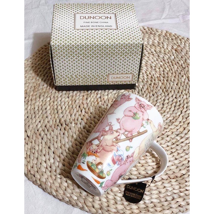 DUNOON British Bone China Mug With Lid Mug Black Tea Mug Imported Mug Office Ceramic Mug Making Tea