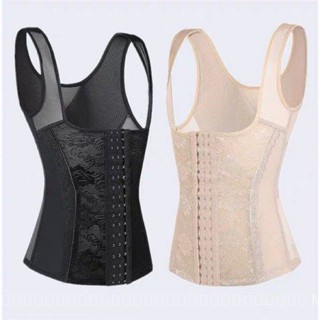 พร้อมส่ง เสื้อกั๊กกระชับสัดส่วนเอว แบบ 3 แถว 17 หัวเข็มขัด ร…