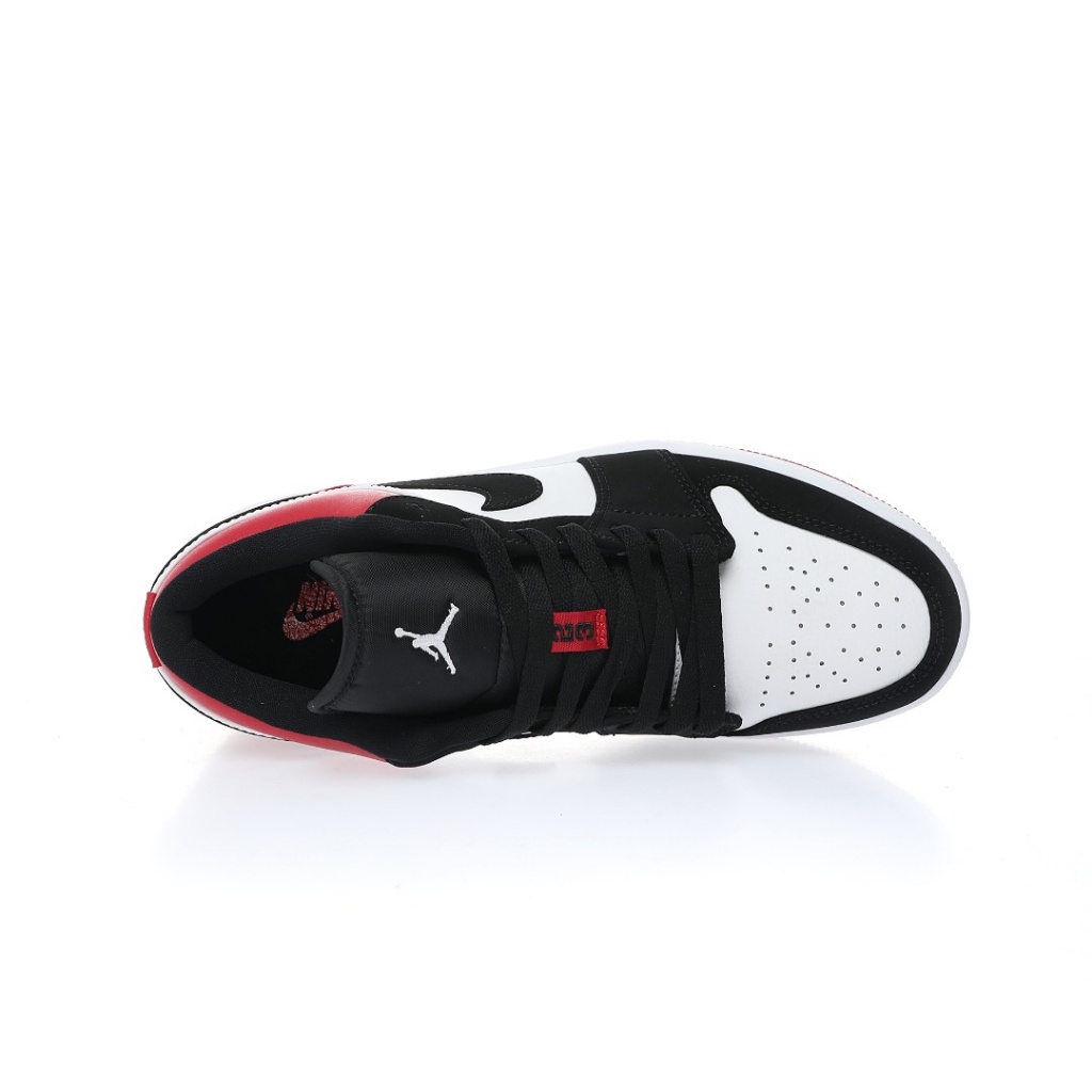 （จัดส่งฟรี）Nike Air Jordan 1 Low"Black Toe" 553558-116 องเท้าผ้าใบ รองเท้าวิ่ง รองเท้า nike