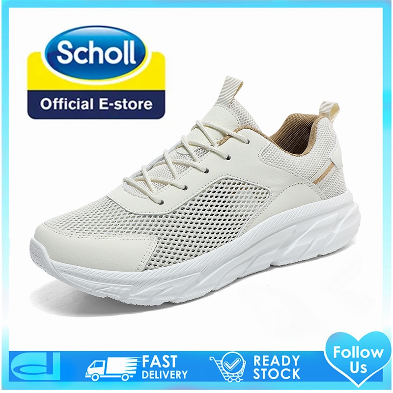 Scholl รองเท้ากีฬา รองเท้าผ้าใบ สลิปออน ส้นแบน สไตล์เกาหลี สําหรับผู้ชาย ไซซ์ 45 46 47 48
