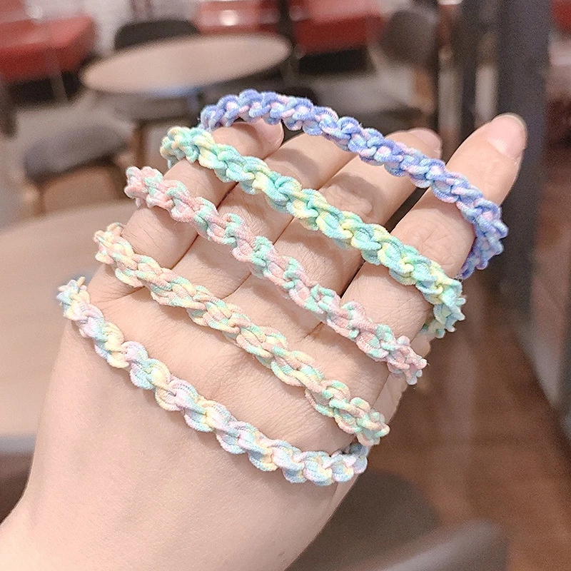 ยางรัดผมเชือกถัก สไตล์เกาหลี ยืดหยุ่นสูง หางม้า thumbnail 9