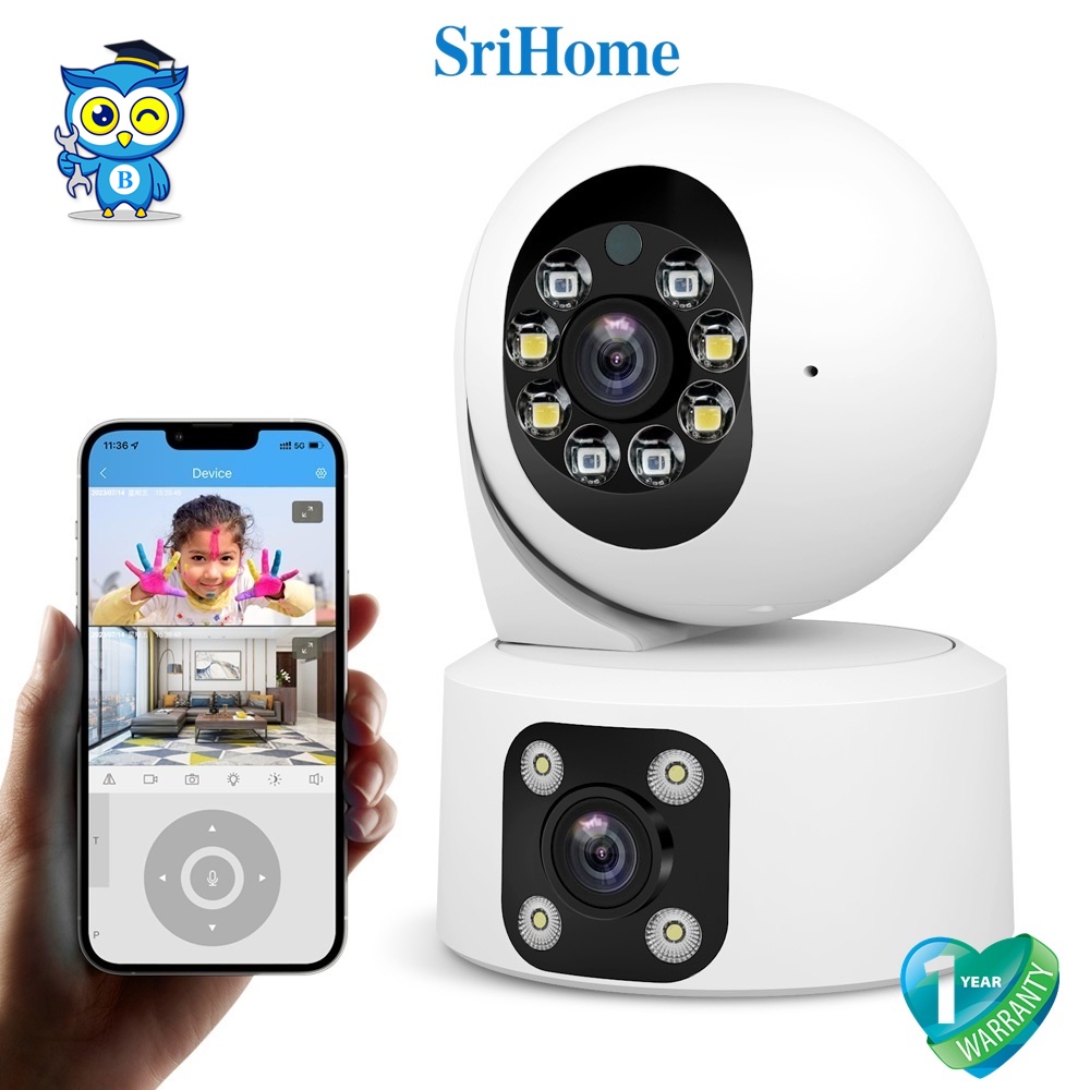 ( FHD) กล้องเลนส์คู่ SriHome SH049 WiFi CCTV  FHD (2MP + 2MP) กล้องวงจรปิด  กล้องวงจรปิดไร้สาย  ip camera  Night Vision
