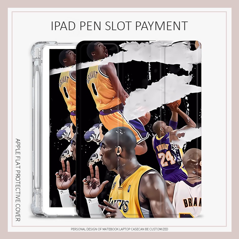 Kobe Bryant 24 กรณี iPad gen10 pro11 2022 กรณี iPad air4/5 mini4/5/6 กรณี iPad gen5/6/7/8/9 สีดํา Ma