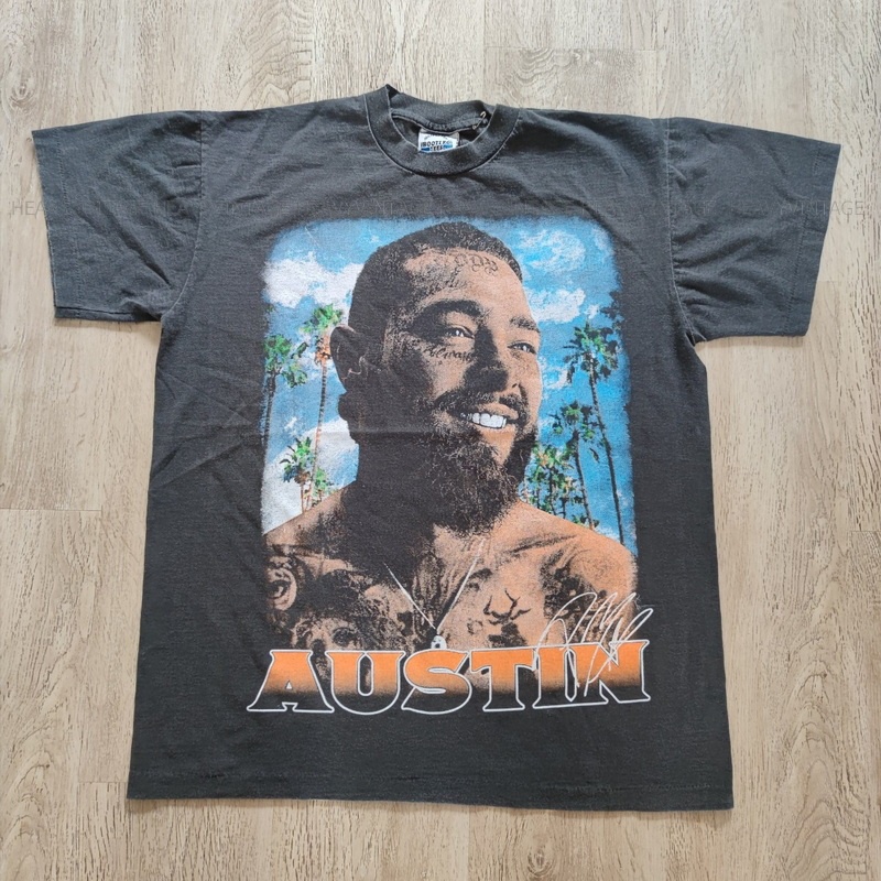 POST MALONE LIVE IN BANGKOK original Bootleg ฟอกไบโอ นุ่ม เฟดเสมอ เสื้อทัวร์ วงร๊อค ฮิปฮอป วินเทจ he