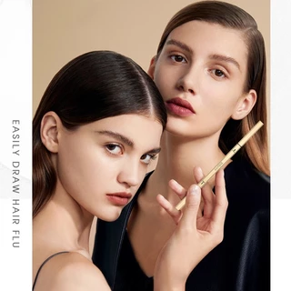 Double fine eyebrow pencil ดินสอเขียนคิ้วกันน้ำ 2 in 1 หัวเรียวเล็ก มีแปรงปัดคิ้วในตัว