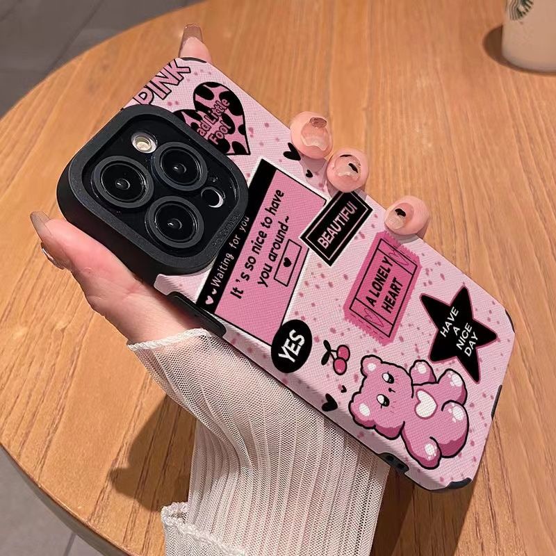 ใหม่ เคสโทรศัพท์มือถือ ลายหมี เสือดาวน่ารัก เต็มจอ สําหรับ IPhone 11 1213 Pro MAX X XR XS MAX SE Apple 7 Plus 8 Plus IPhone 14 15 Pro