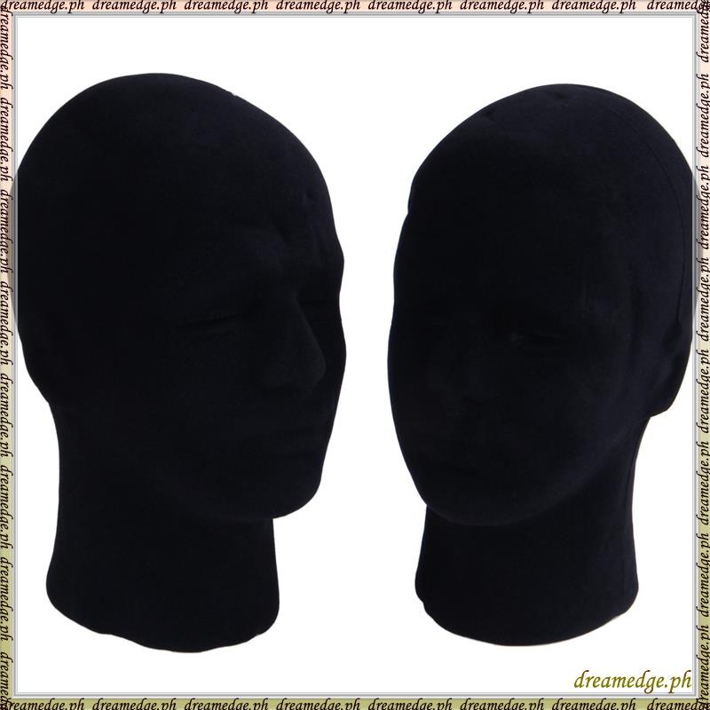 [SKG] Polystyrene Black Foam Men Model Mannequin Head Dummy Stand Shop Display Hat, 2 x BLACK