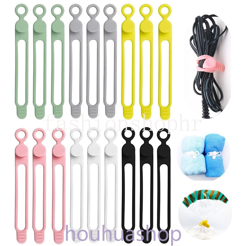 สายรัดสายเคเบิลแบบใช้ซ้ําได้ Fastening Cable Ties สายไฟ Organizer Winder สําหรับหูฟังชาร์จโทรศัพท์เมาส์ Home Kitchen Storage