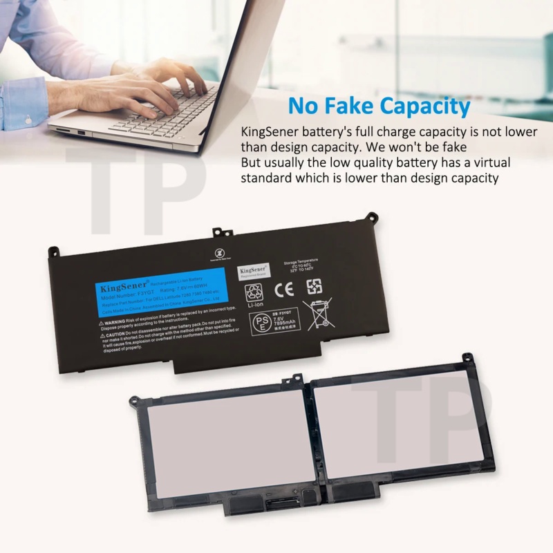 TP KingSener F3YGT Laptop Battery for Dell Latitude 12 7000 E7280 E7290 E7380 E7390 E7480 E7490 F3YG