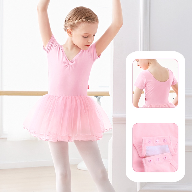 SWEAR บัลเล่ต์ Leotards สําหรับสาวบัลเล่ต์ Tutu เต้นรําชุดเด็กบัลเล่ต์ Leotard แขนสั้นบัลเล่ต์เต้นรําบอดี้สูท