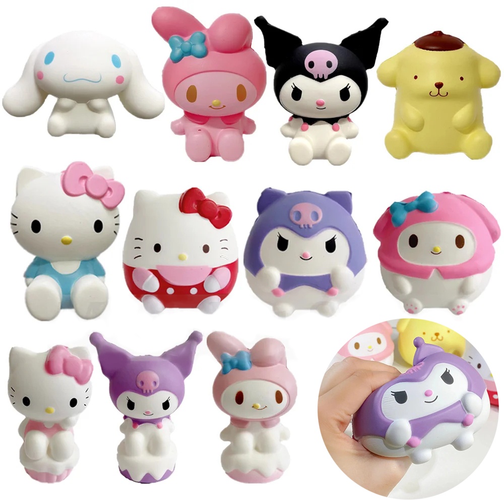 SANRIO ของเล่นบีบสกุชชี่ สกุชชี่ รูปการ์ตูนสัตว์น่ารัก ช่วยบรรเทาความเครียด