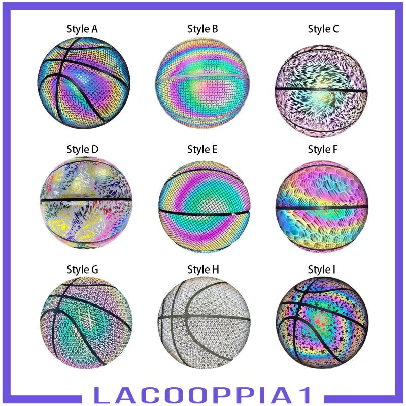 [Lacooppia1] ลูกบาสเก็ตบอล PU เรืองแสง ขนาด 7 สําหรับฝึกเล่นสนามเด็กเล่น กลางแจ้ง