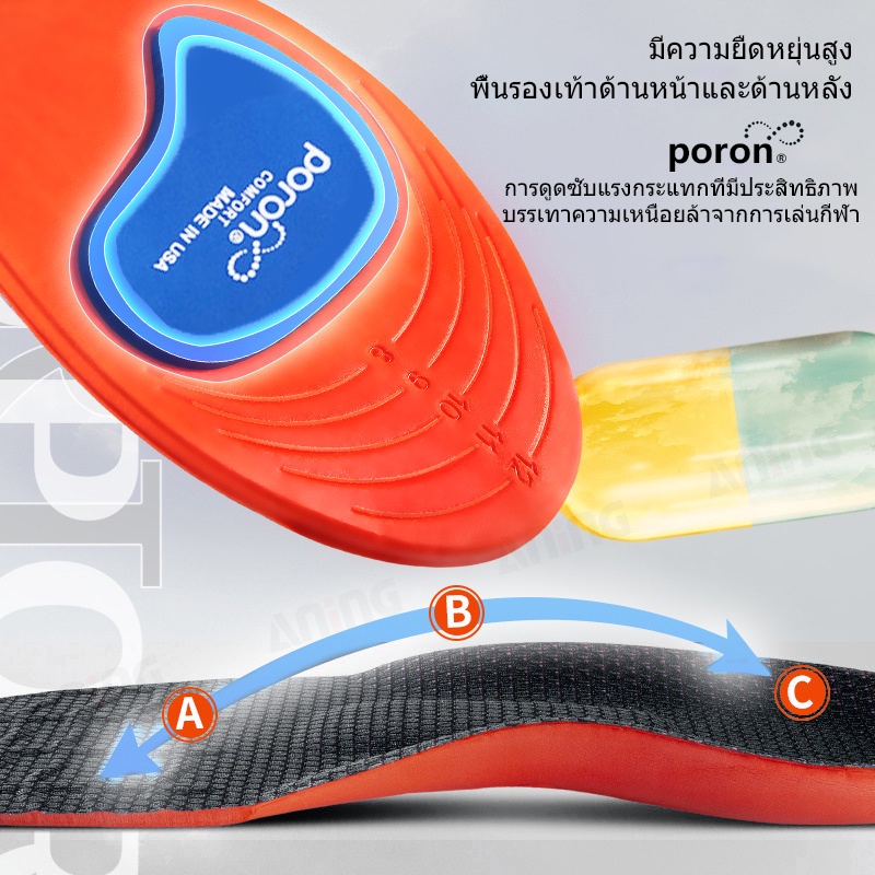 Poron พื้นรองเท้าดูดซับแรงกระแทกสำหรับเท้าแบน พื้นรองเท้ารองรับส่วนโค้ง เบาะบรรเทาอาการปวดส้นเท้า - รูปที่ 6