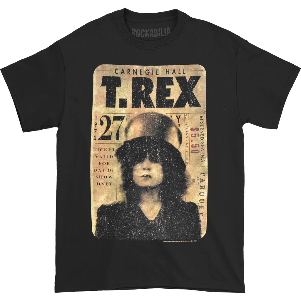 พิมพ์ลาย เสื้อยืด T-rex สีน้ําตาล | เสื้อยืด พิมพ์ลายวงดนตรี
