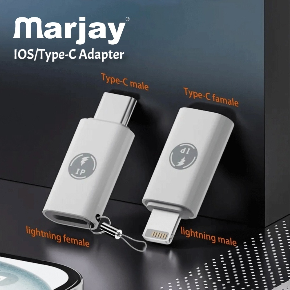 Marjay อะแดปเตอร์แปลง USB C เป็น Lightnϟng Lightnϟng ตัวผู้ เป็น Type C ตัวเมีย Type C เป็น IOS