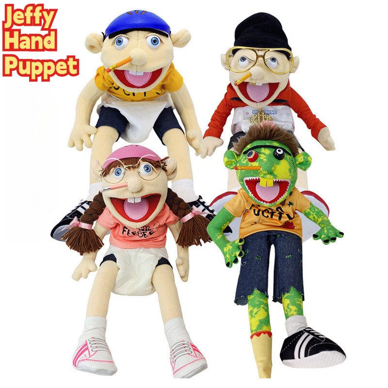 หุ่นมือ Jeffy Hand Puppet ตุ๊กตาหุ่นมือ รูปการ์ตูนตลก ปากขยับได้ ขนาด 60 ซม.ของขวัญสำหรับเด็ก ของเล่