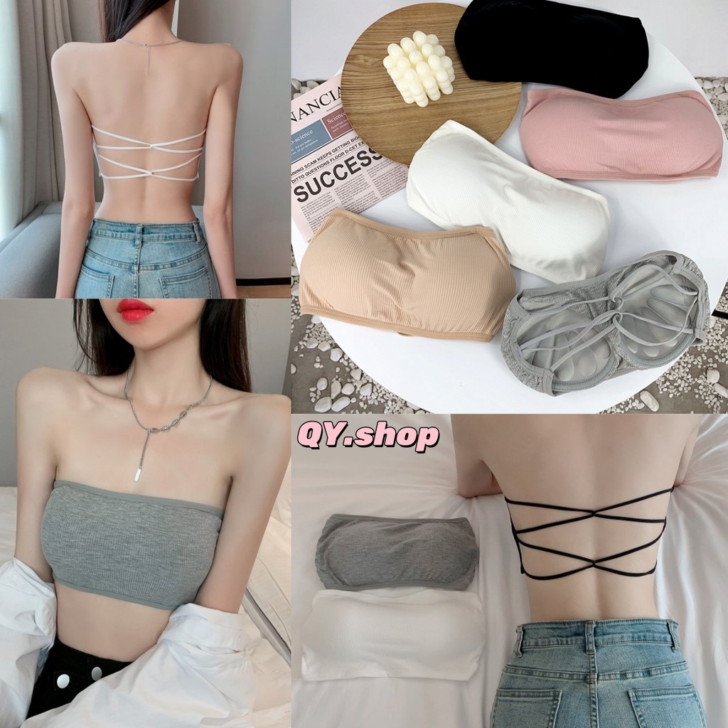 QY.Shop⭐️สินค้าราคาพิเศษ⭐️เกาะอกมีฟองน้ำในตัว ทรงเซ็กซี่ปนน่ารักผ้าใส่สบาย "WL-5"