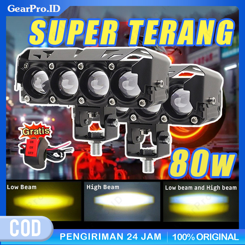 MATA เลเซอร์ Led Spotlight/Laser Spotlight Q9 4 ตา 2 สีรถจักรยานยนต์รถ Spotlight Foglamp Sql 4 ตาไฟห