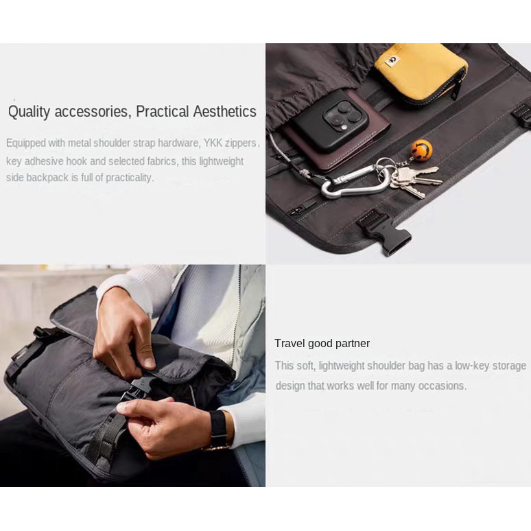 Bellroy Cinch Messenger กระเป๋า 6L / 12L กระเป๋าสะพายไหล่บุรุษไปรษณีย์กระเป๋าสำหรับผู้หญิงและผู้ชาย