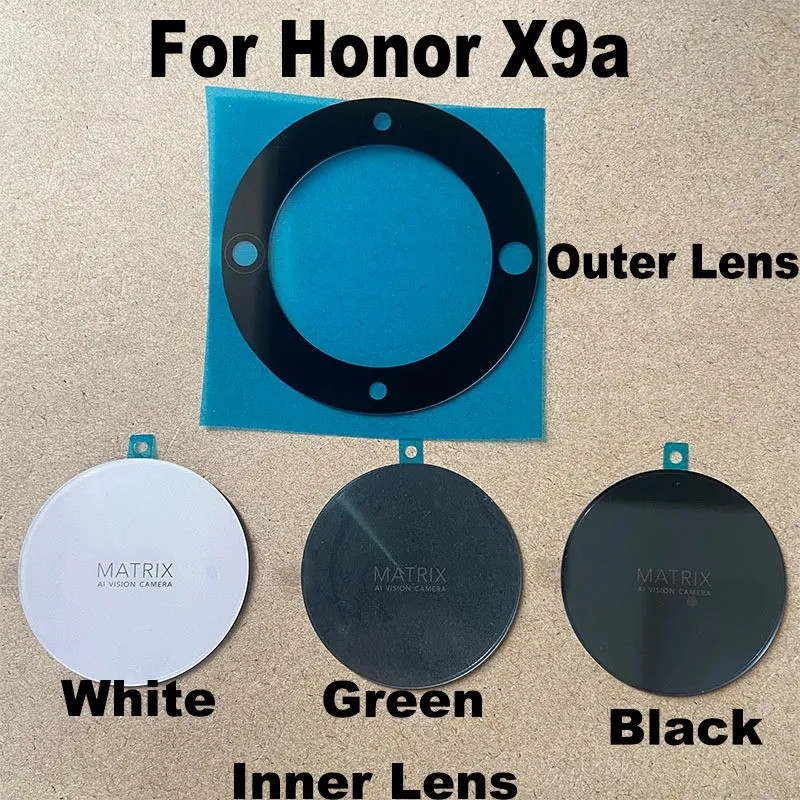 ใหม่สําหรับ Huawei Honor X9a กล้องด้านหลังกระจกกล้องด้านหลังพร้อมกาวสติกเกอร์กาว RMO-NX1