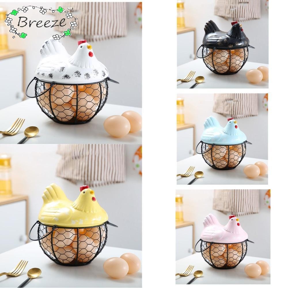Breeze ตะกร้าเก็บไข่ ถาดไข่ไก่เหล็กสร้างสรรค์