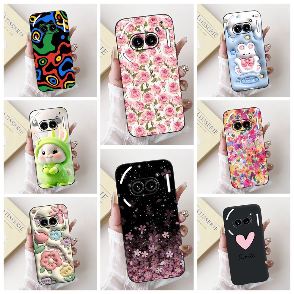 ปลอก Nothing Phone 2A Plus Case Nothing Phone 2A Black Aesthetic Cute Cat Fashion Funny Silicone เคส