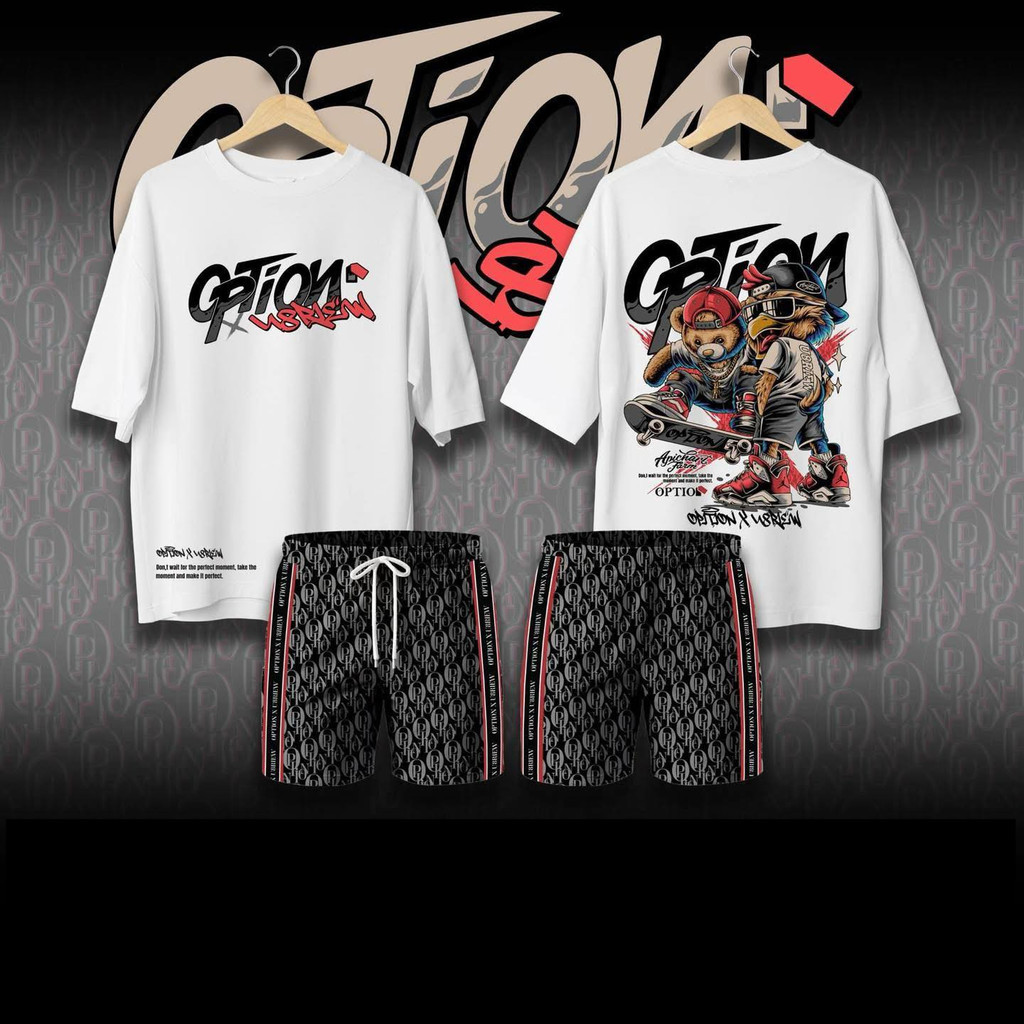 HOT เสื้อยืด OPTION U8riew & ApichartFarm เสื้อยืดคอตตอนสีขาวดำ 2 สี new T-shirt S-5XL T-SHIRT