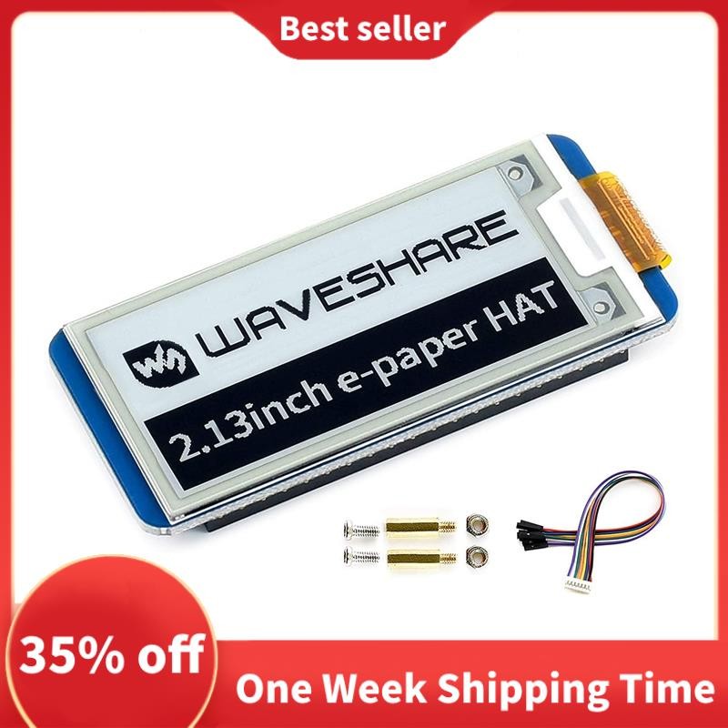 Waveshare 2.13 นิ้ว E-Ink Display HAT, สีดํา, สีขาว 2 สี 250X122 พิกเซล E-Paper หน้าจอ LCD สําหรับ Raspberry Pi 4B/3B+/3B/2B/Zero ในสต็อก