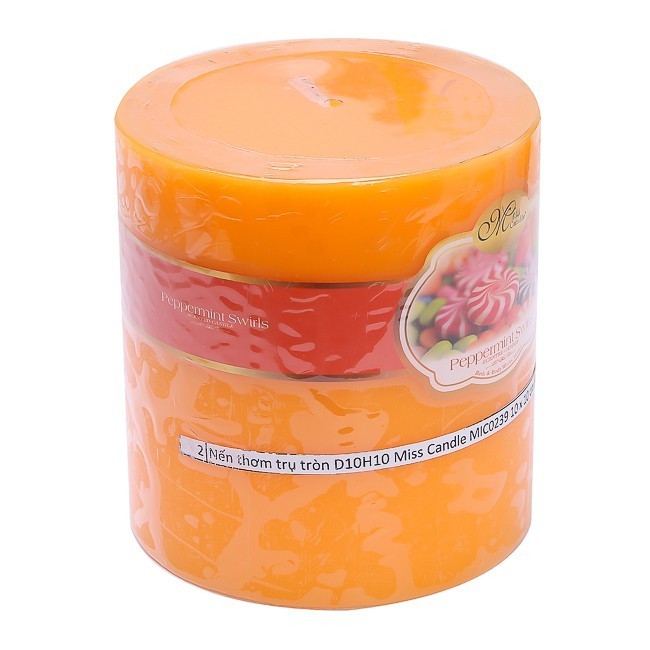 เทียนหอมทรงกลม D10H10 Miss Candle EDC0603 10 x 10 ซม. (สีส้ม กลิ่นแคนดี้)