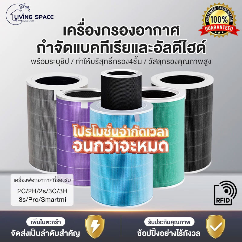 (มี RFID)  Mi Air Purifier Filter For Xiaomi Pro 1 / 2 / 2S / 2H / 3H/ 3C / Pro ไส้กรองอากาศ xiaomi รุ่น กรอง