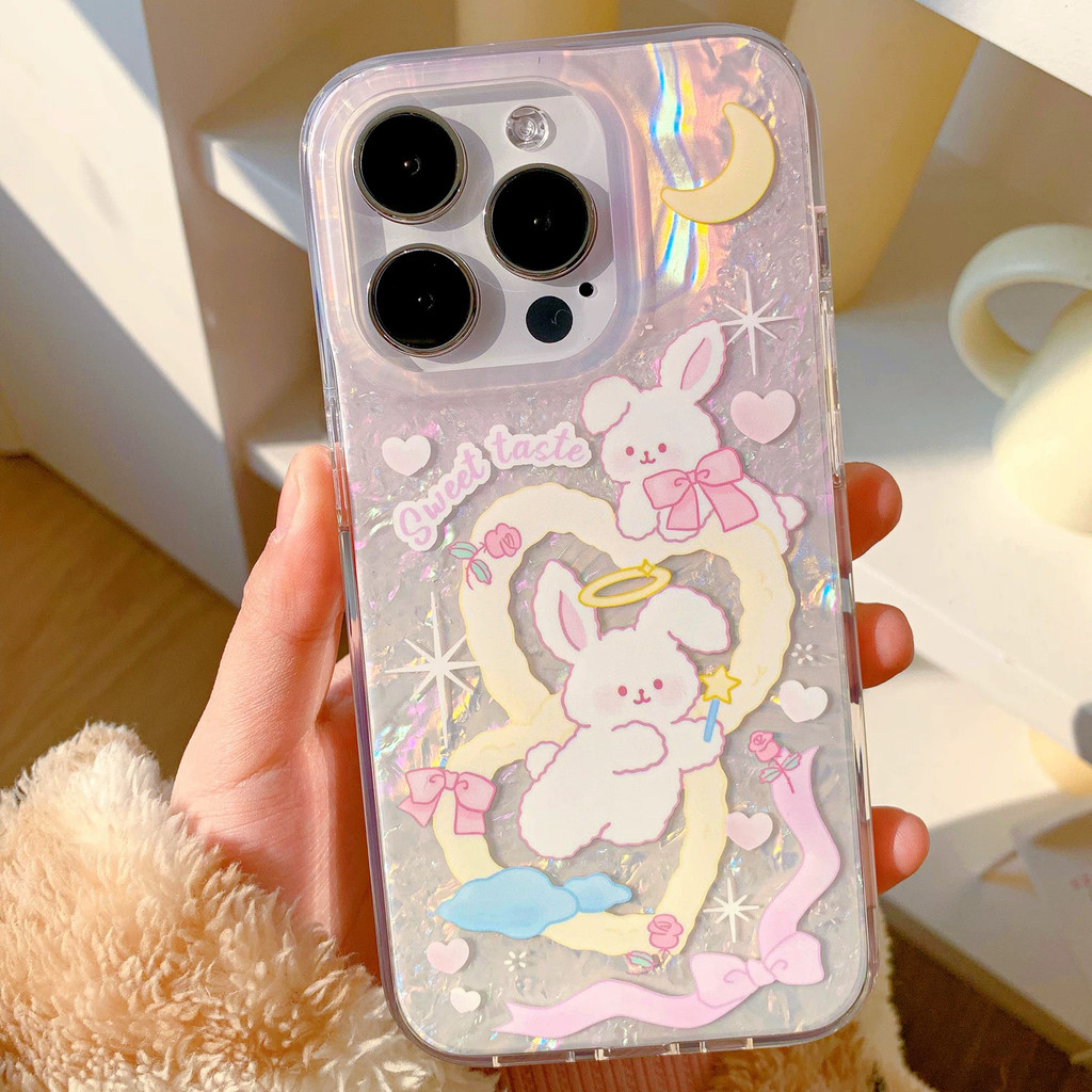 GOOD🌷จากประเทศไทย เคส ไอโฟน ขนนกสีเงิน อ่อนนุ่ม บัลเลต์คอร์ สำหรับ iPhone 11 15 12 14 13 Pro Max 14P/15PLUS 16 เชอร์รี่