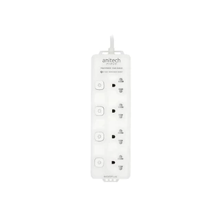 Anitech รุ่น H2043-WH แอนิเทค มอก. 4 ช่อง 4 สวิตช์ ปลั๊กไฟมาตรฐาน