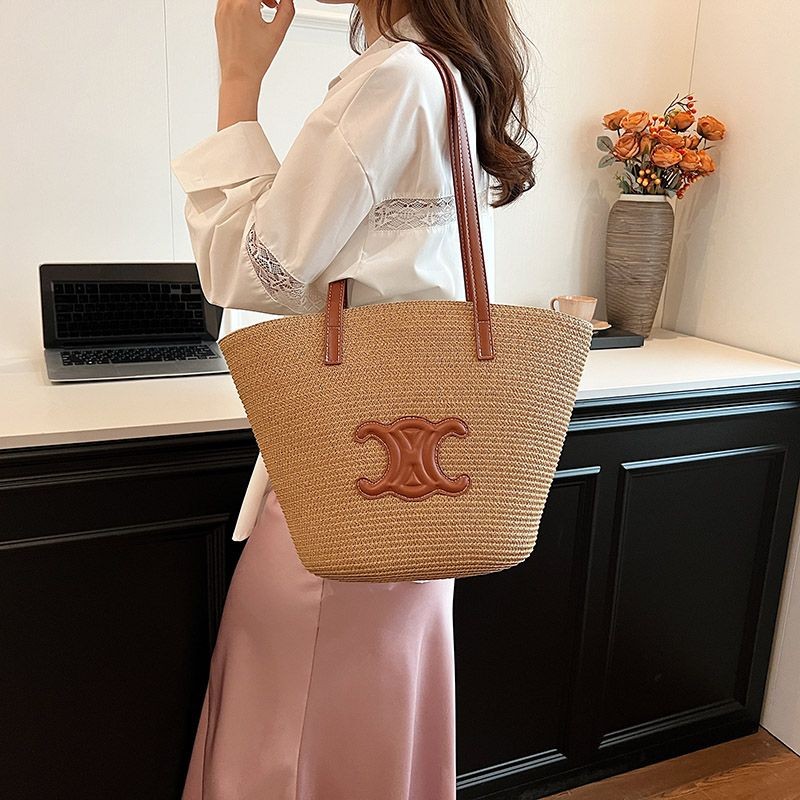 Straw Bag Large Capacity Vacation Bag Sweet Travel Bag Tote Bag